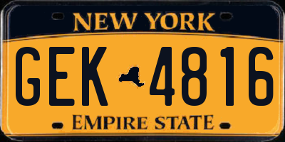 NY license plate GEK4816