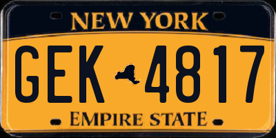 NY license plate GEK4817