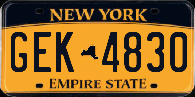 NY license plate GEK4830