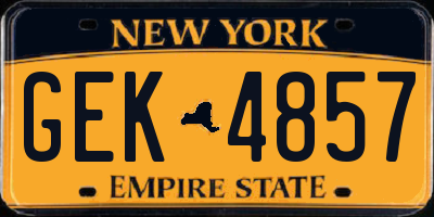 NY license plate GEK4857
