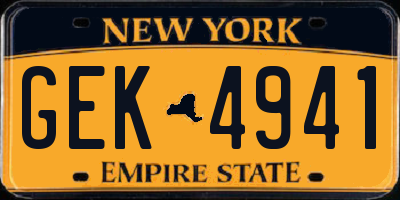 NY license plate GEK4941
