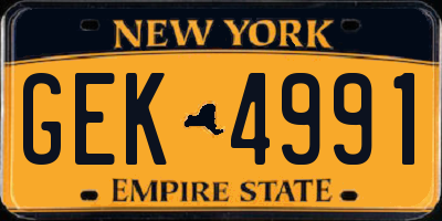 NY license plate GEK4991