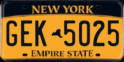 NY license plate GEK5025