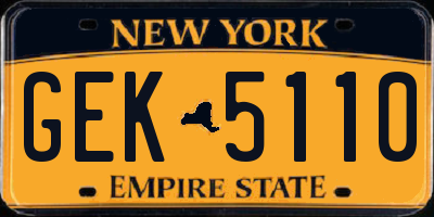 NY license plate GEK5110