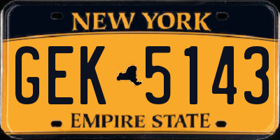 NY license plate GEK5143