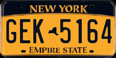 NY license plate GEK5164