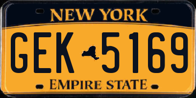 NY license plate GEK5169