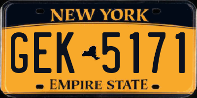 NY license plate GEK5171