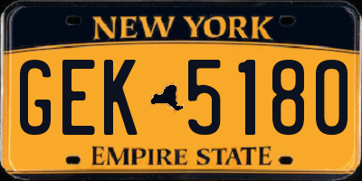 NY license plate GEK5180