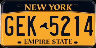 NY license plate GEK5214
