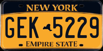 NY license plate GEK5229