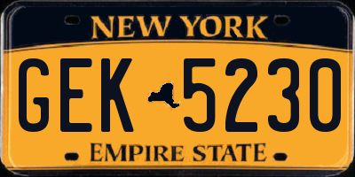 NY license plate GEK5230