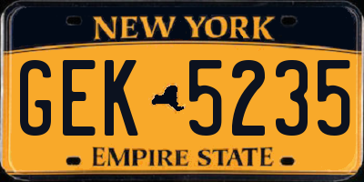 NY license plate GEK5235