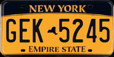 NY license plate GEK5245