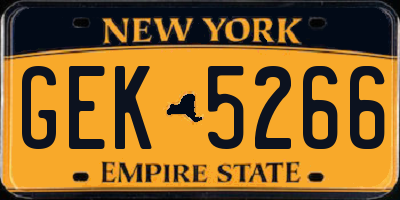 NY license plate GEK5266