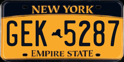 NY license plate GEK5287