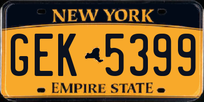 NY license plate GEK5399