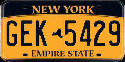 NY license plate GEK5429