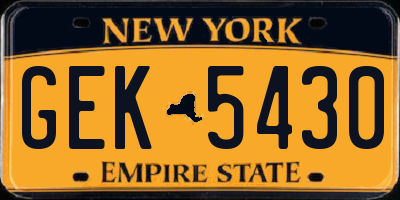 NY license plate GEK5430