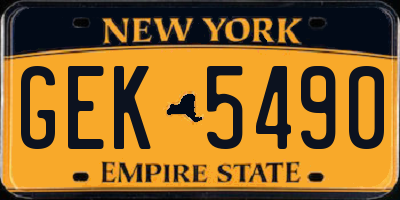 NY license plate GEK5490