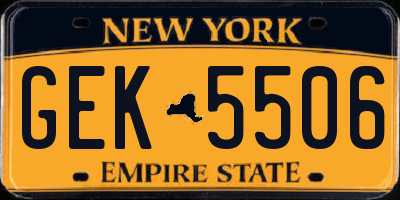 NY license plate GEK5506