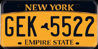 NY license plate GEK5522