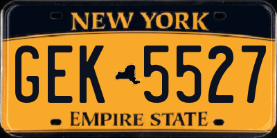 NY license plate GEK5527