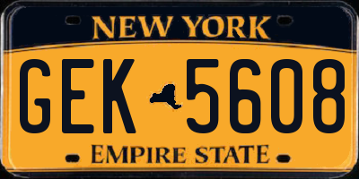 NY license plate GEK5608