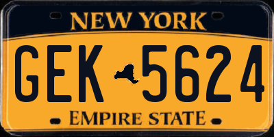 NY license plate GEK5624