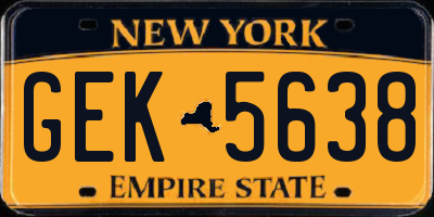 NY license plate GEK5638