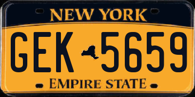 NY license plate GEK5659