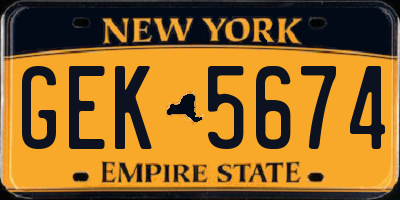 NY license plate GEK5674