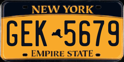 NY license plate GEK5679