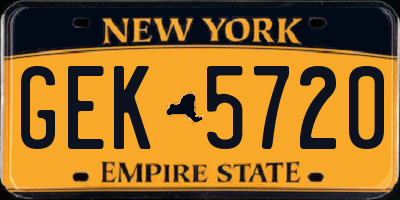 NY license plate GEK5720