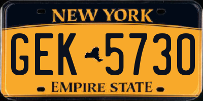 NY license plate GEK5730