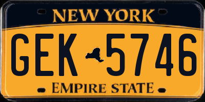 NY license plate GEK5746