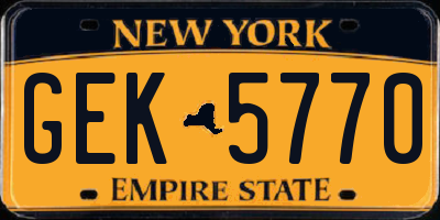 NY license plate GEK5770