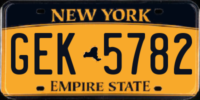 NY license plate GEK5782