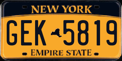 NY license plate GEK5819