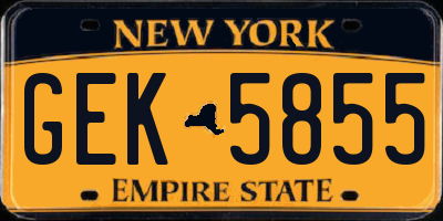 NY license plate GEK5855