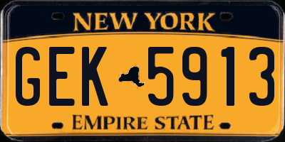 NY license plate GEK5913