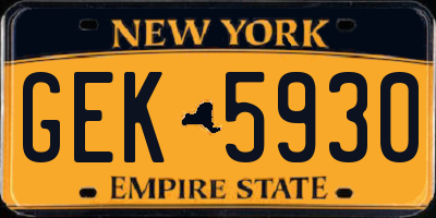 NY license plate GEK5930
