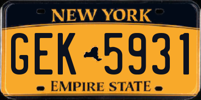 NY license plate GEK5931