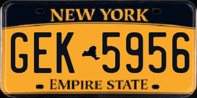 NY license plate GEK5956