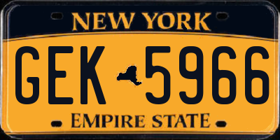 NY license plate GEK5966