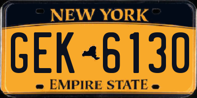 NY license plate GEK6130