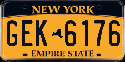 NY license plate GEK6176