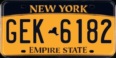 NY license plate GEK6182
