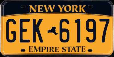 NY license plate GEK6197
