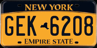 NY license plate GEK6208